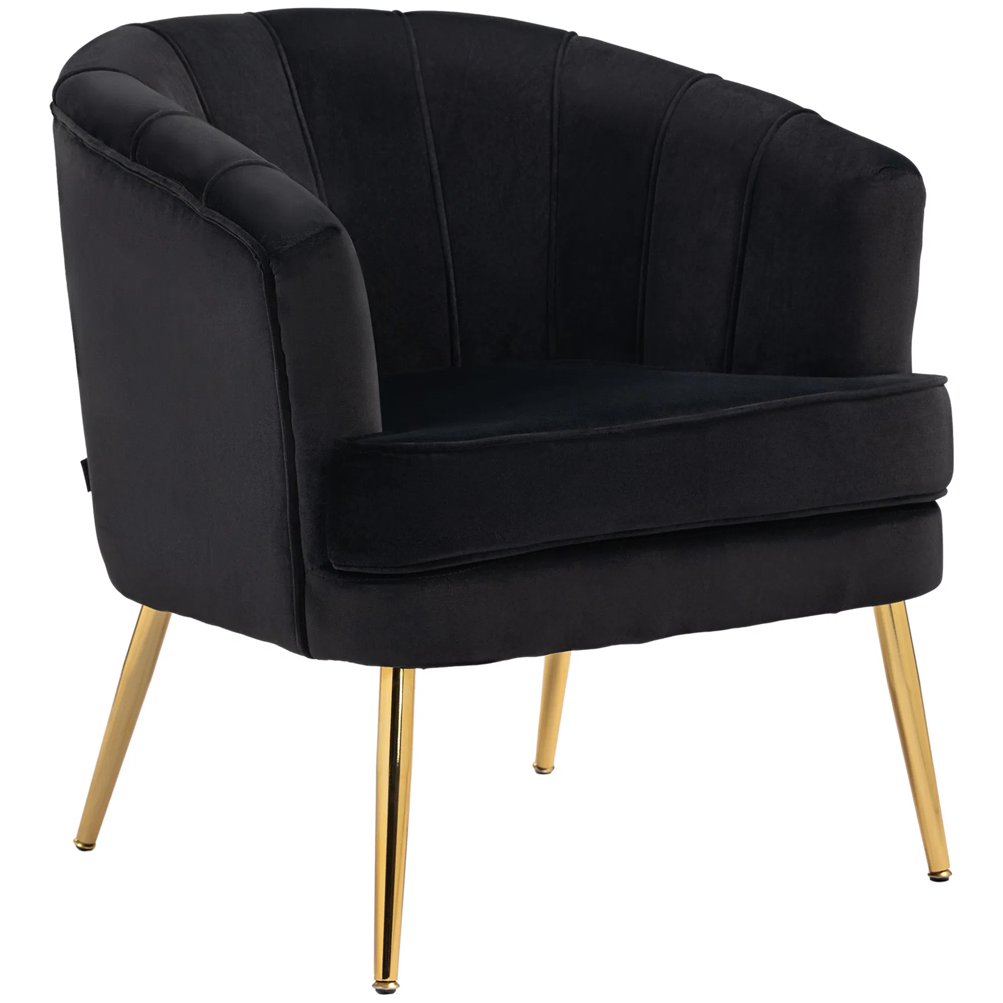 Fabric Armchair, Modern Accent Chair with Gold Metal Legs for Living Room, Bedroom, Home…
