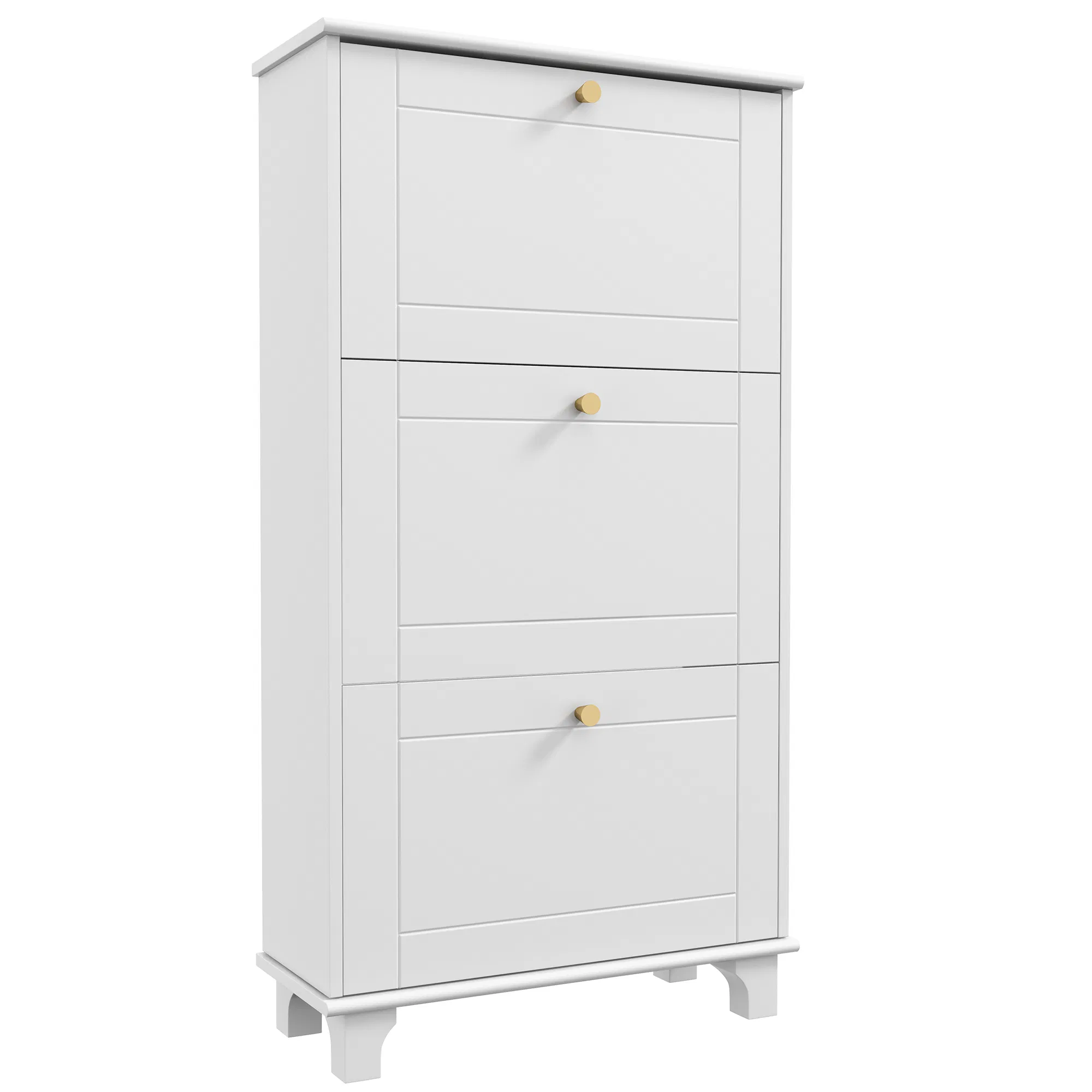 Narrow Shoe Storage with 3 Flip Drawers and Adjustable Shelves, Shoe Cabinet Organizer…