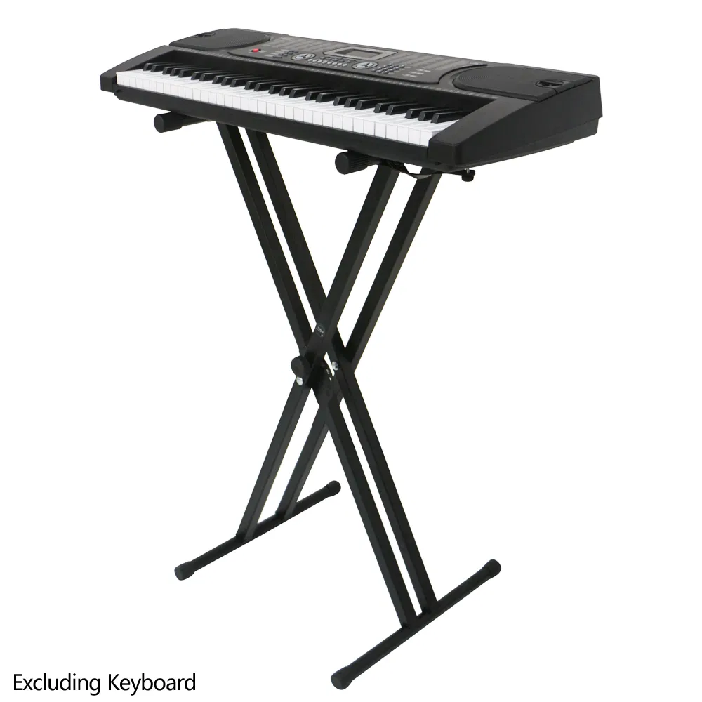 Dual-tube X-Shape Keyboard Stand Black