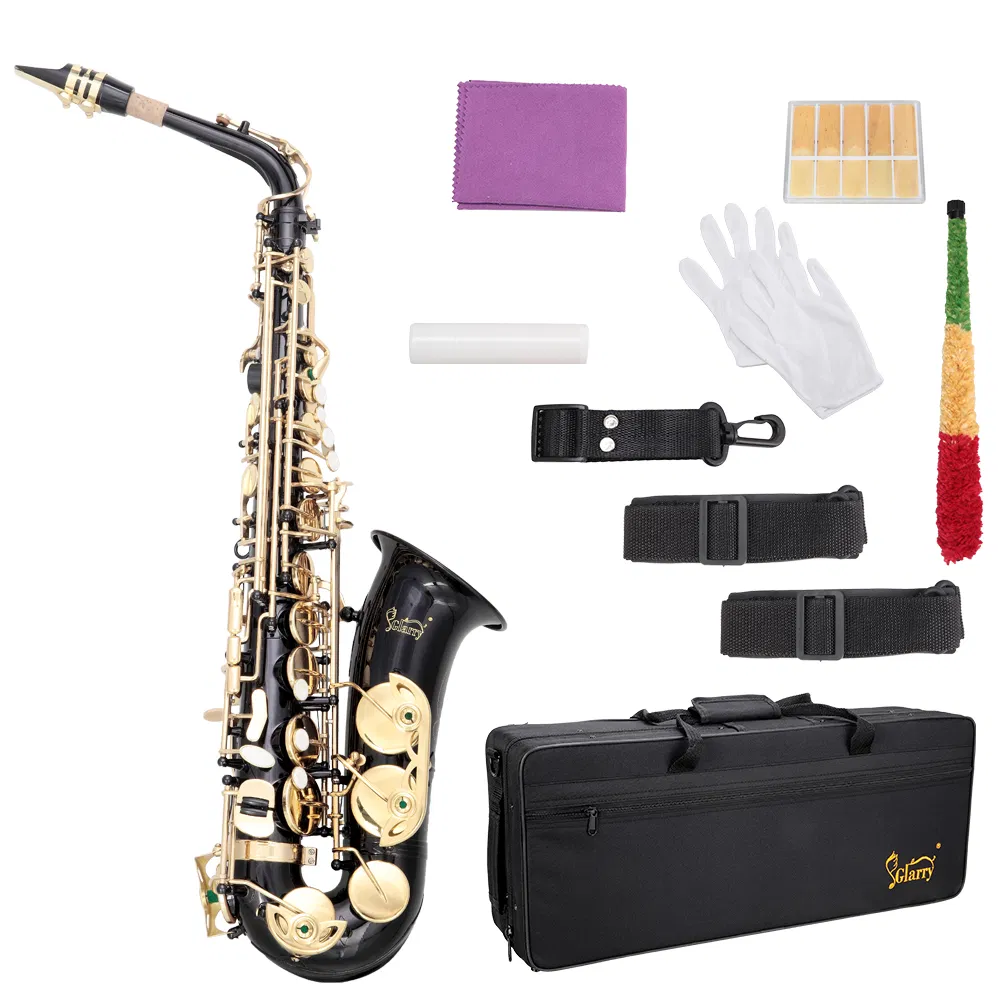 Alto Saxophone E-Flat Alto SAX Eb with 11reeds, case,carekit, Black Color for Students…