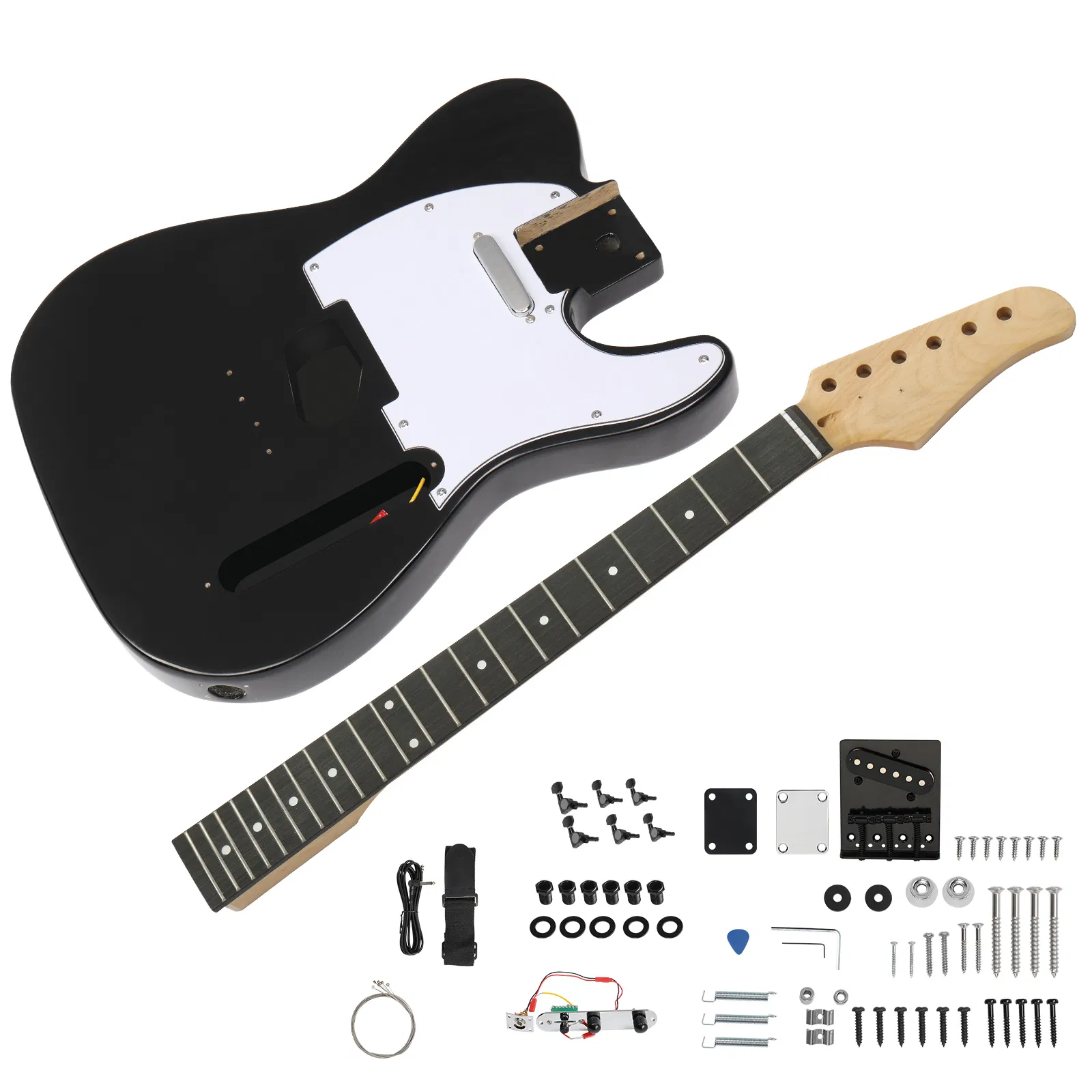 DIY 6 String TL Style Electric Guitar Kits with Mahogany Body, Maple Neck and Accessories…