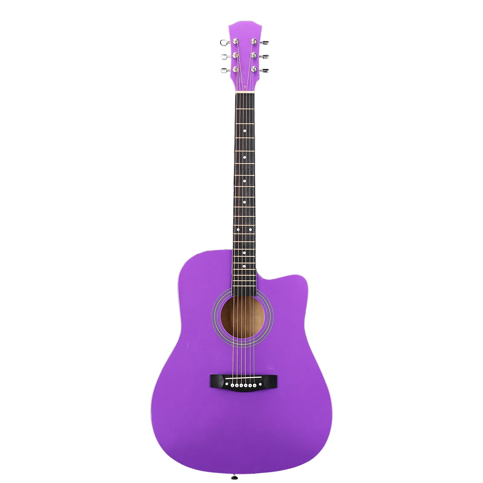 Purple 41-inch Dreadnought barrel-shaped cutaway acoustic guitar with pick, strings…