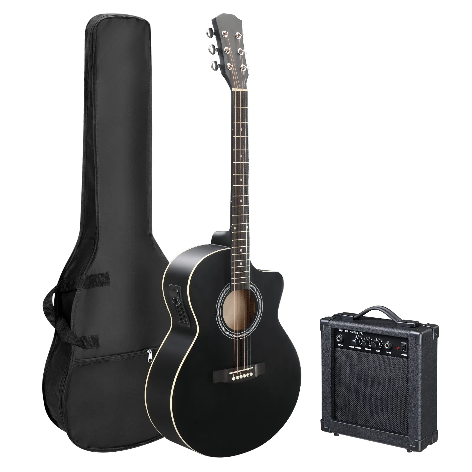 Replace 37788227KMA102 41In Basswood Panel Matte Edging Folk Guitar with 15W Amplifier…