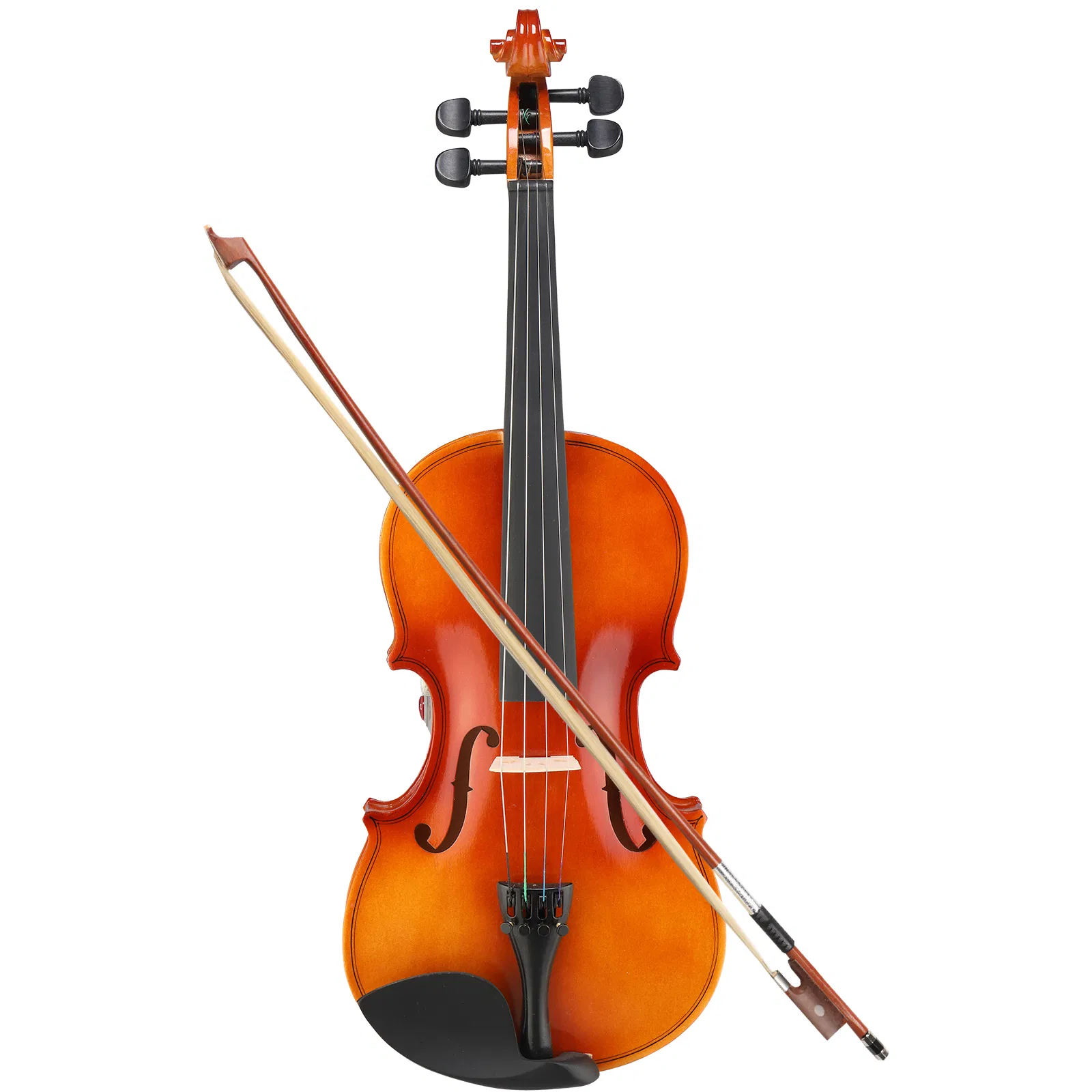 GV100 4/4 Acoustic Violin Case Bow Rosin Strings Tuner Shoulder Rest Natural
