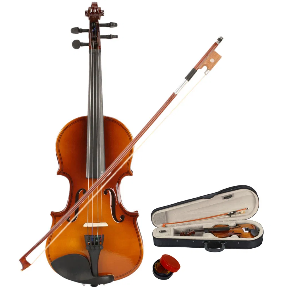1/8 Acoustic Violin Case Bow Rosin Natural