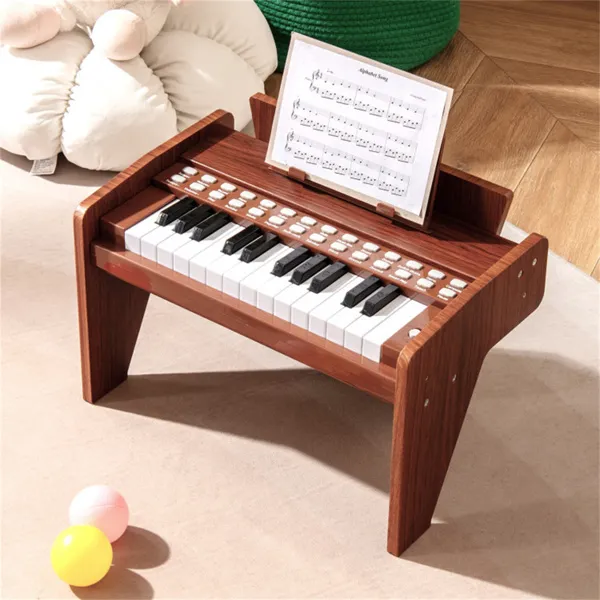 25 Keys Mini Digital Piano For Kids Age 3 , Lighted Teaching Mode With 6 Tones & 15 Demo…