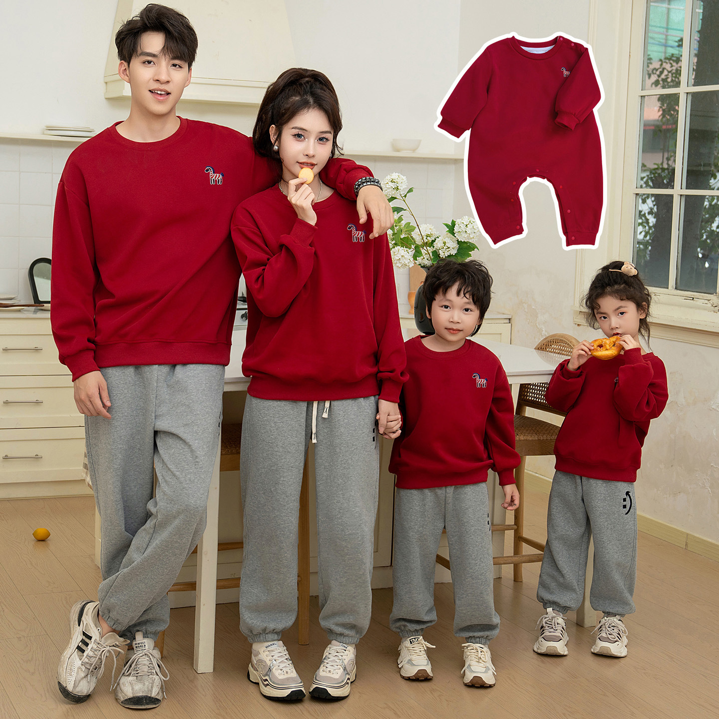 Parent-child Matching Cozy Long-sleeve Sweatshirt For Fall And Winter