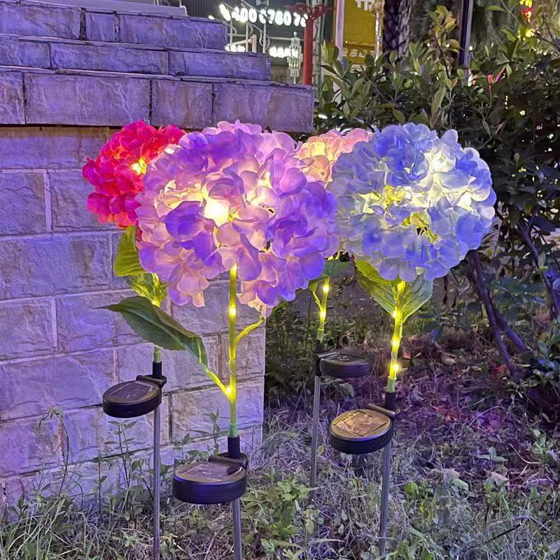 Solar-Powered Garden Dandelion Flower Ball LED Floor Lamp