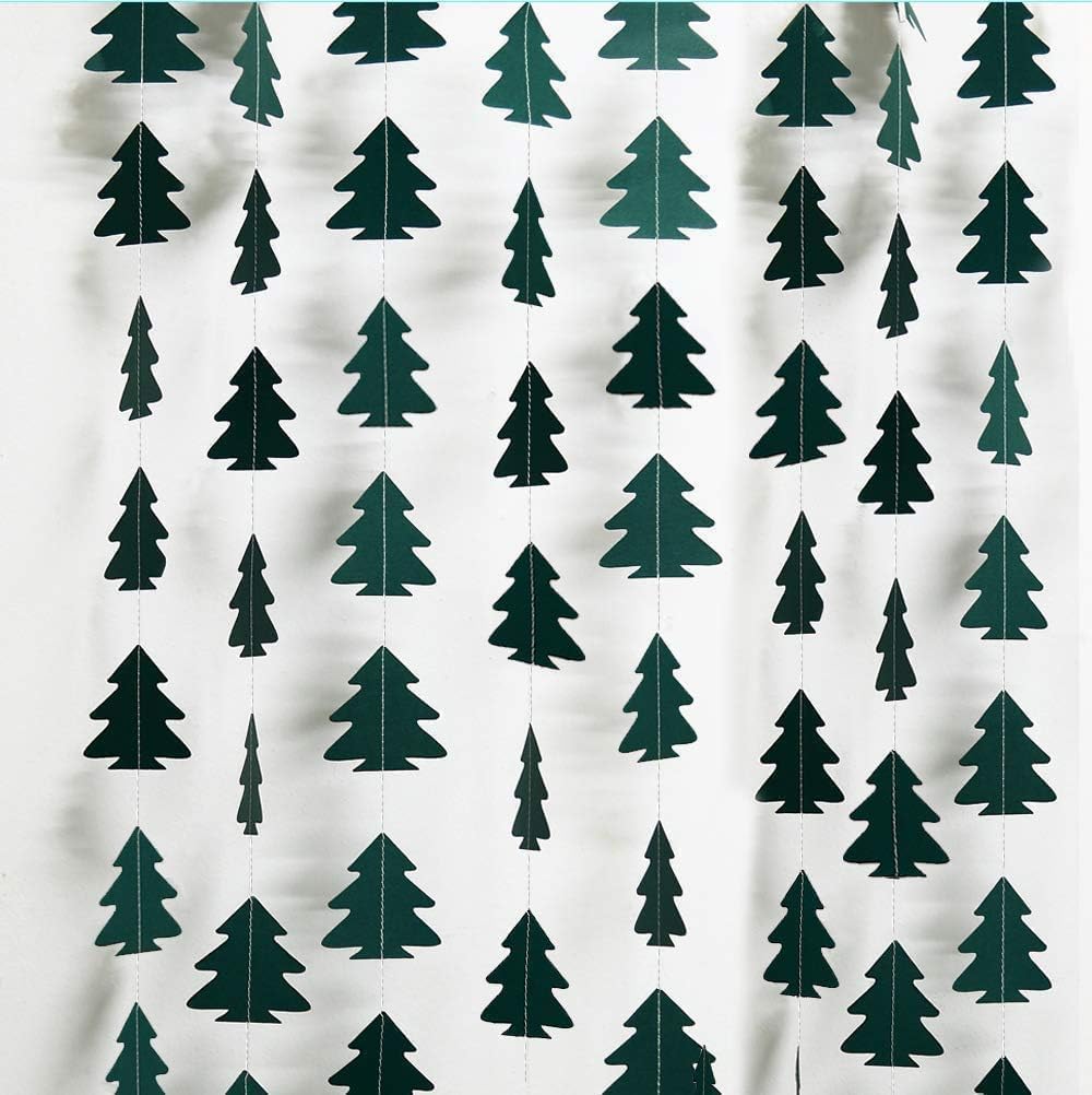 Dark Green Pine Tree Garland, Woodland Camping Party Decorations For Baby Shower…