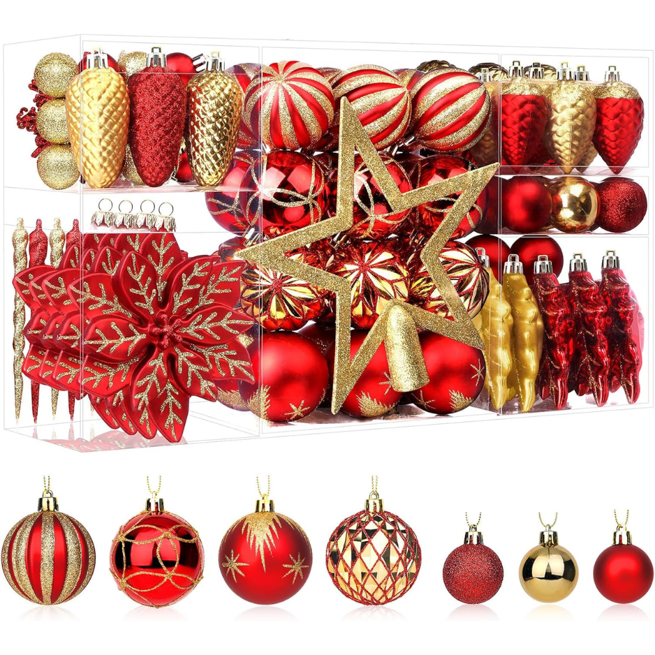 106-Pack Christmas Ball Ornaments For Christmas Tree Decorations