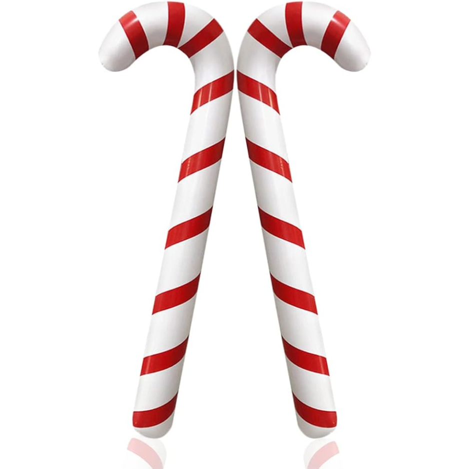 2-Pack Inflatable Candy Canes Balloons For Christmas Candy Cane Decorations