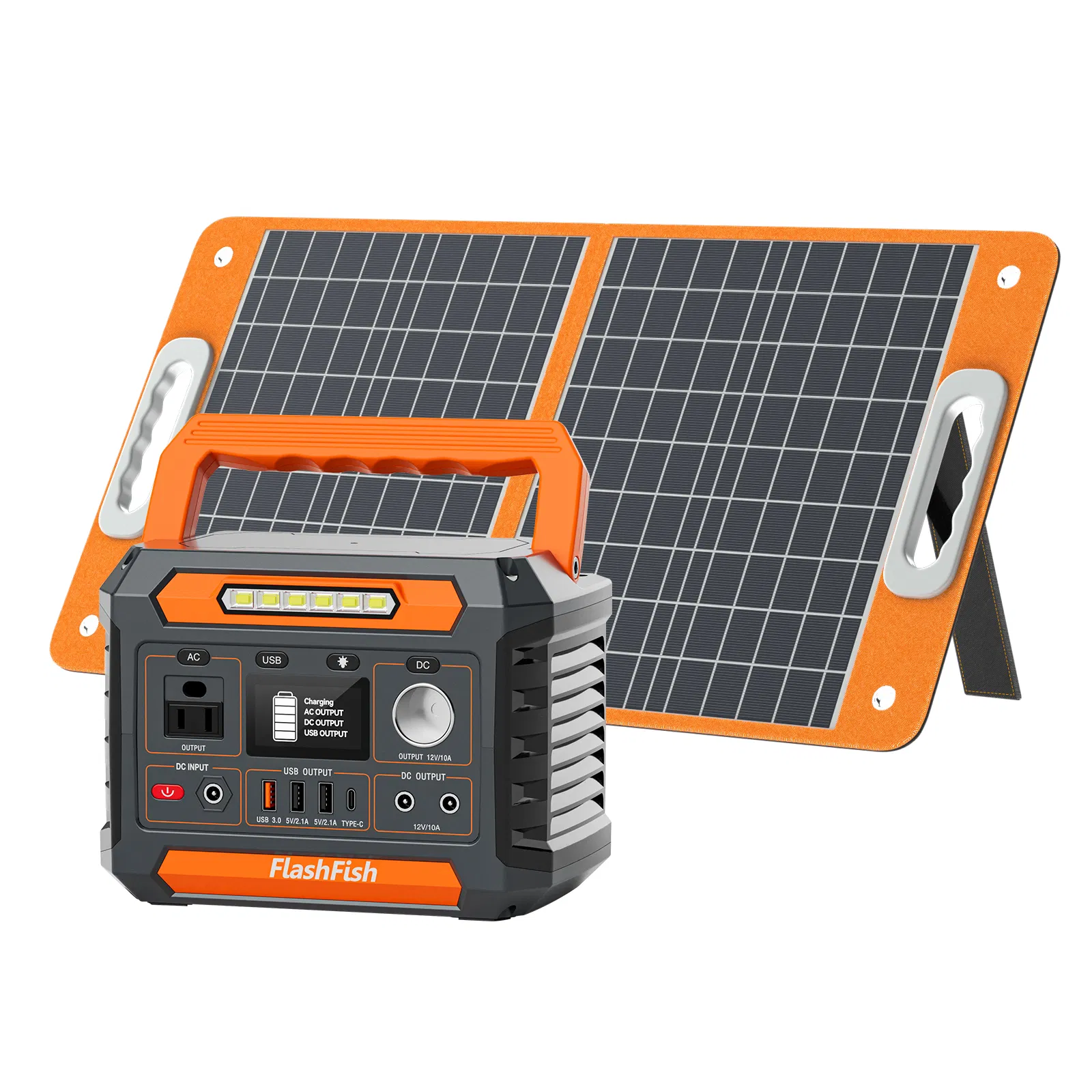 Portable Power Station 300W&Foldable Solar Panel, Li-Ion Battery Bank With AC/USB/DC…
