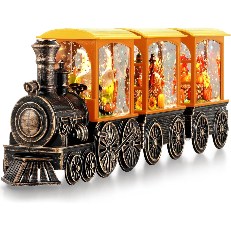 Fall Snow Globe Lantern Fall Decorations For Home, Lighted Fall Decor With Pumpkin Turkey…