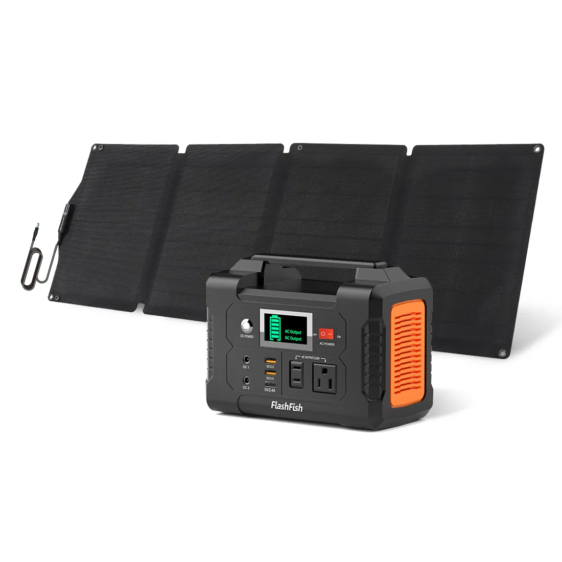 200W Portable Power Station&60W Solar Panel; FlashFish 151Wh Solar Generator with 60W 18V…