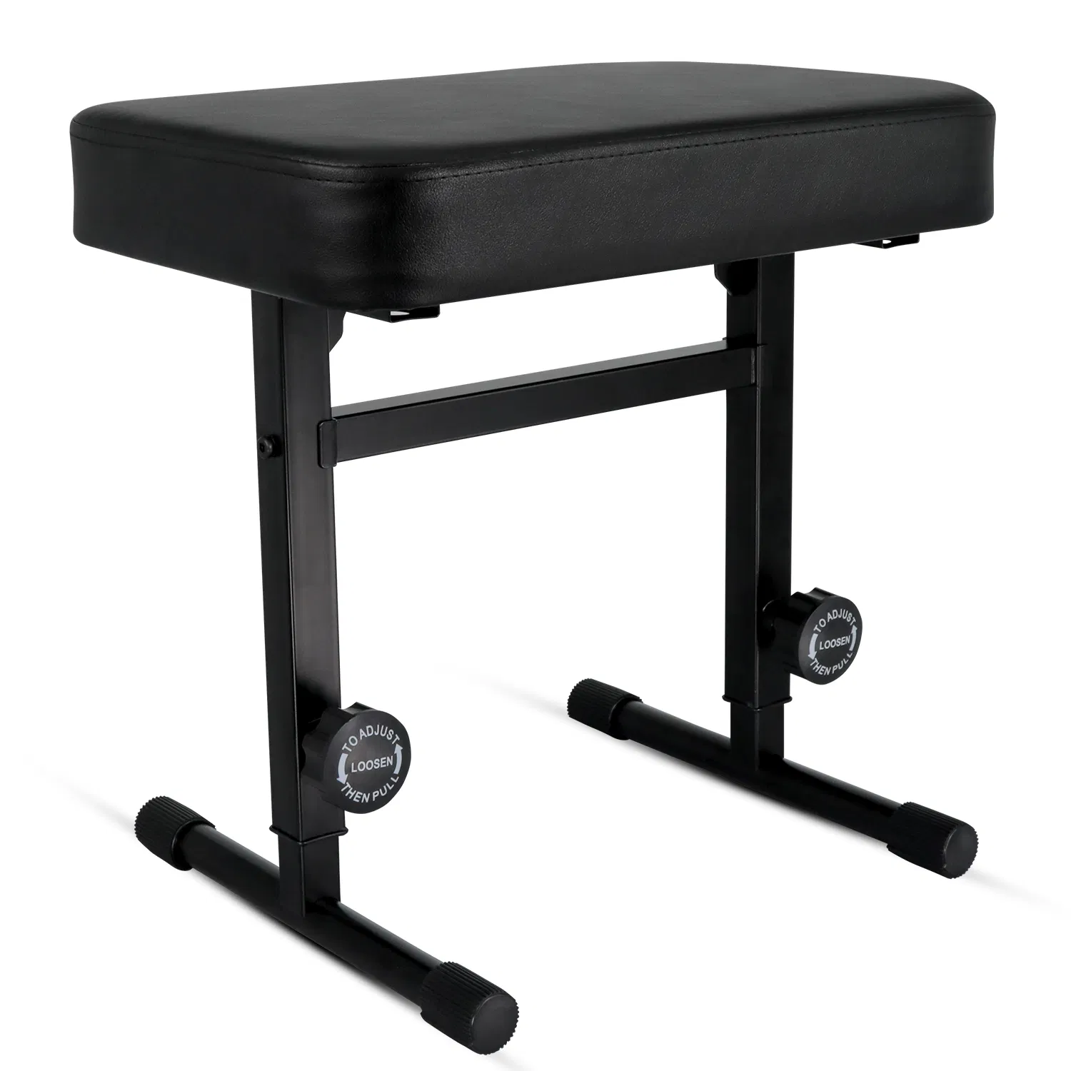 5 CORE Keyboard Bench Piano Stool T Style Black Thick Padded Cushion Seat | Height…