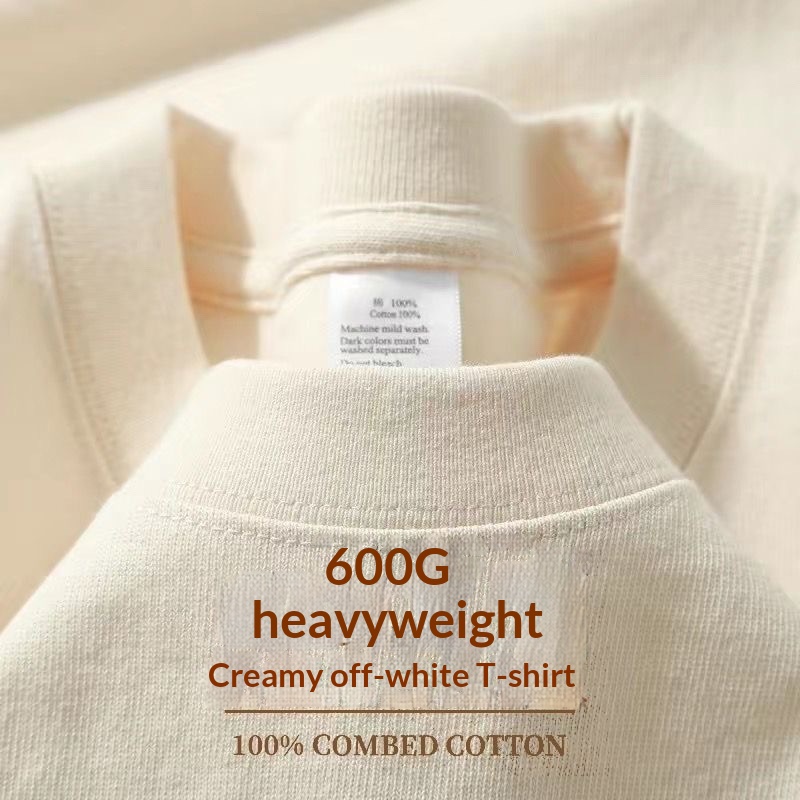Heavyweight Bamboo-Striped Cotton T-Shirt Men's Xinjiang Long-Staple Cotton