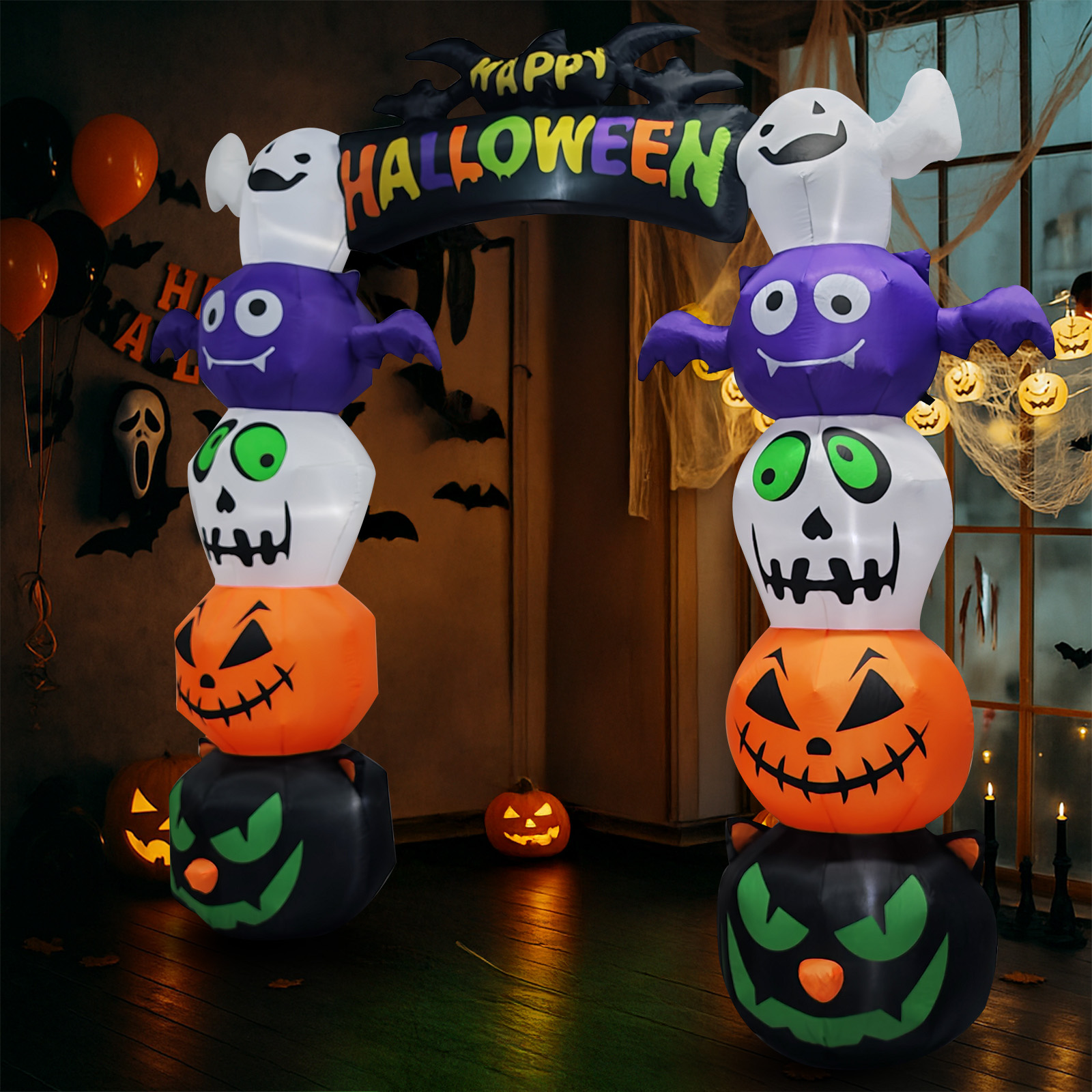 Replace 5233203 8.2 FT Cute Halloween Inflatables Pumpkin Archway Outdoor…