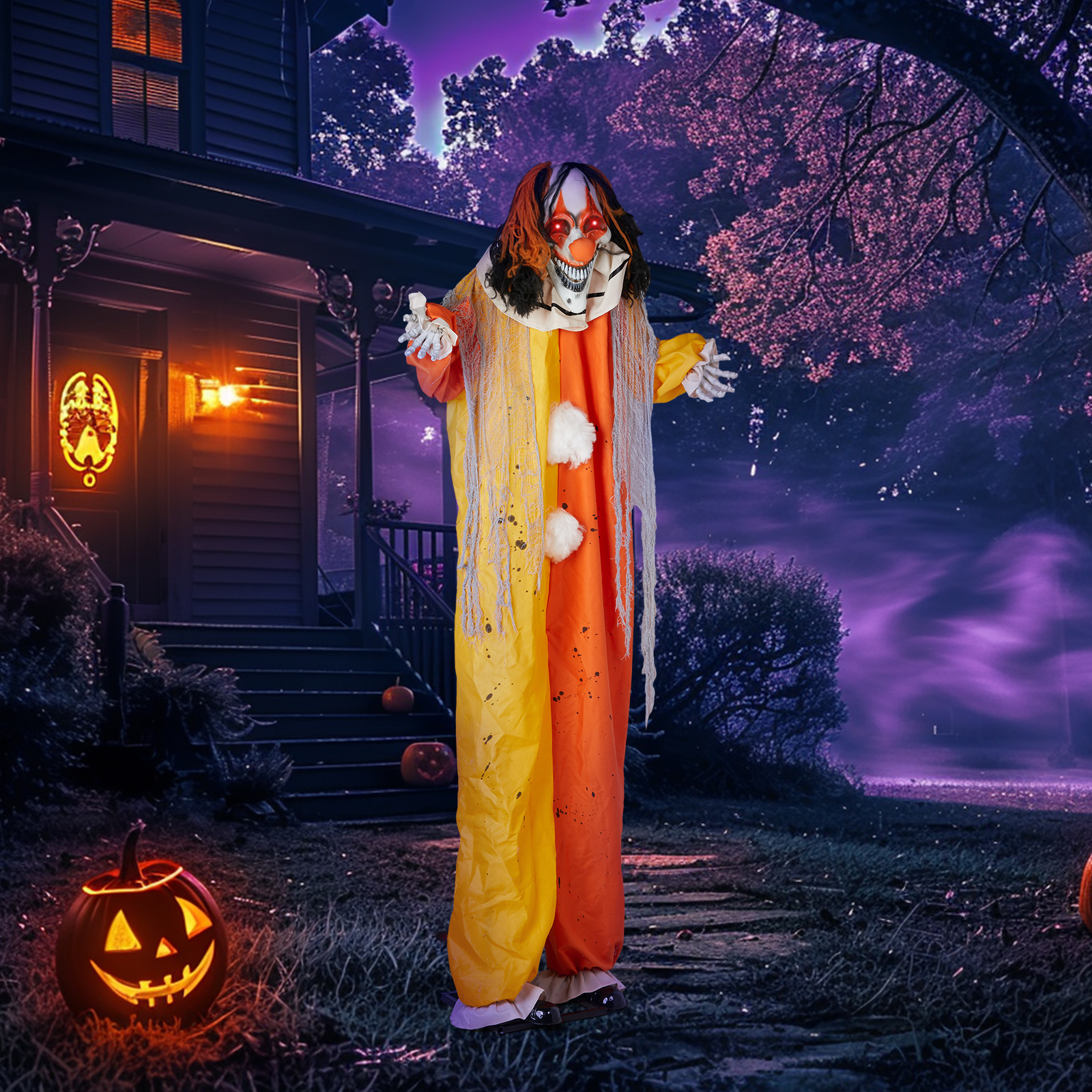 8.2ft Red Eyed Clown Outdoor Halloween Decorations
