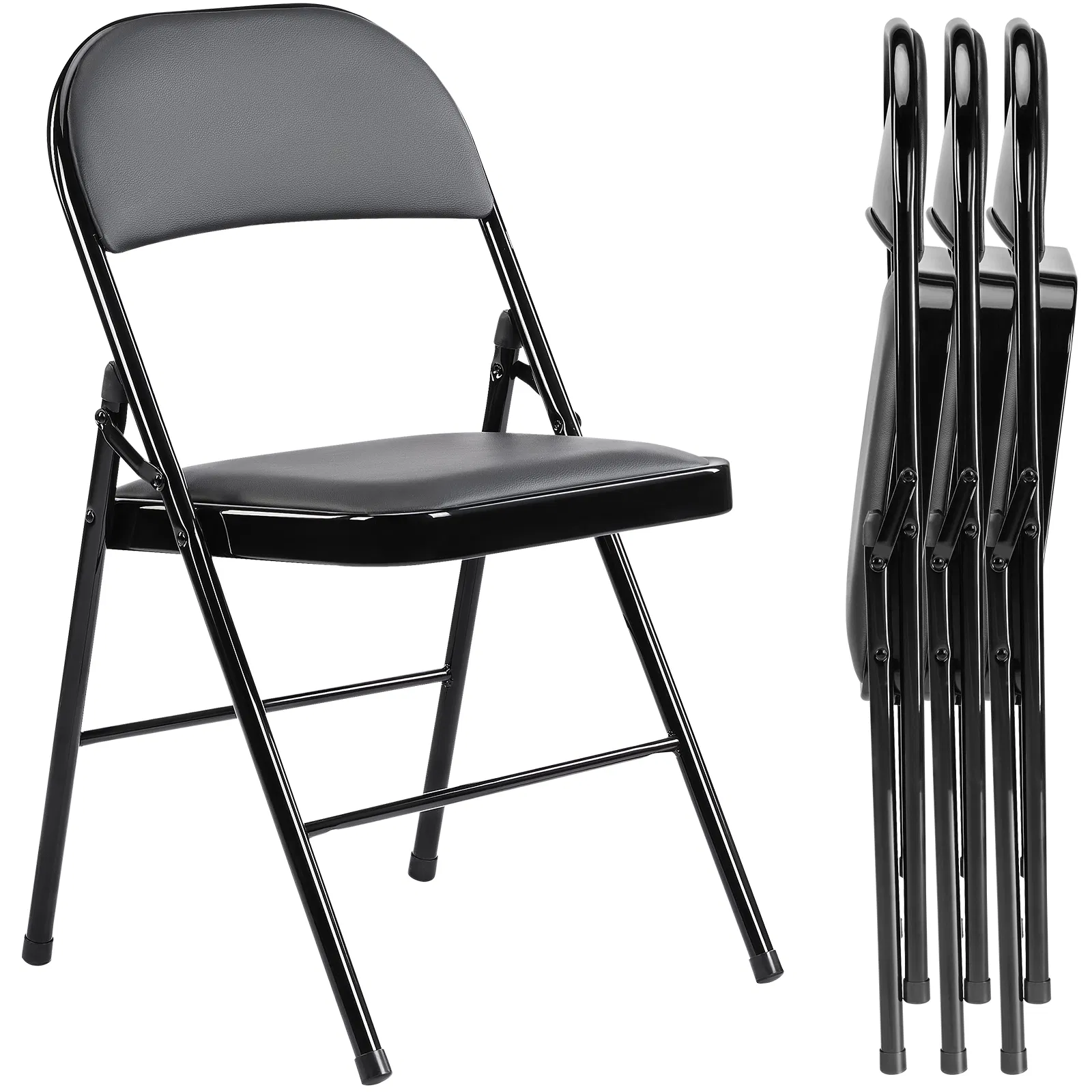 Folding Chair, Leather Padded Folding Chairs, Easy to Use and Store, Outdoor and Indoor…