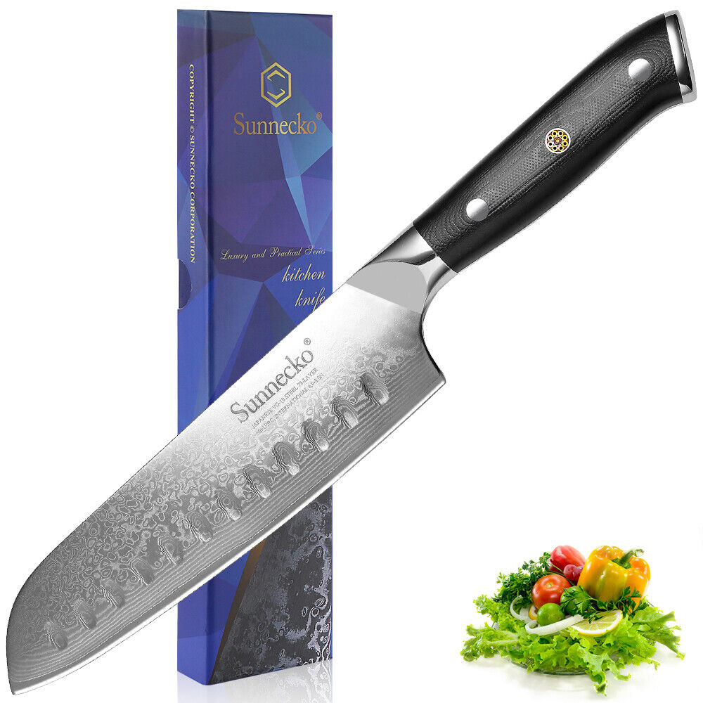 Santoku Knife 7 INCH Japanese Damascus Steel Kitchen Cutlery Chef Sushi Slicer
