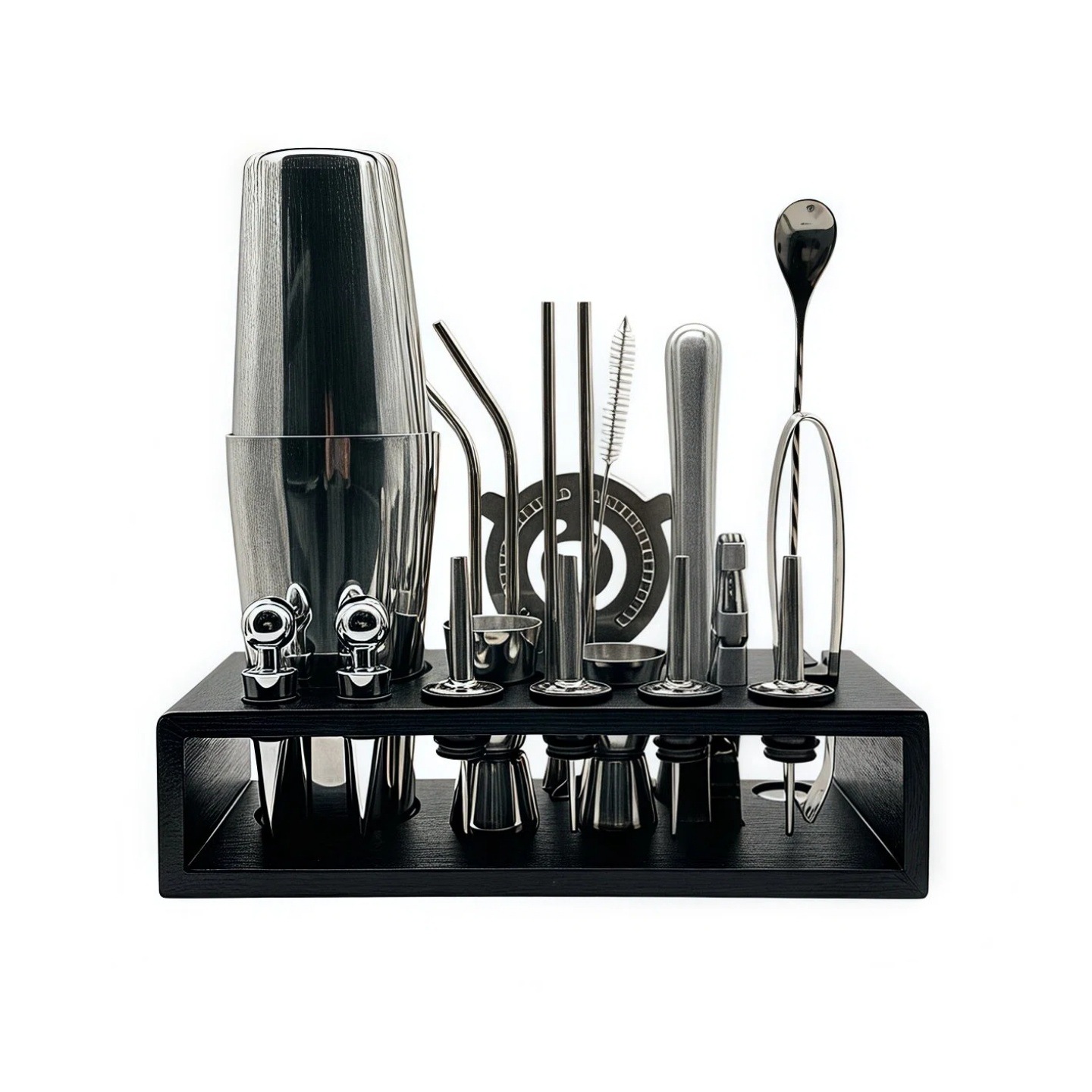 20-piece Stainless Steel Cocktail Shaker Set, Stainless Steel Cocktail Tool Set, Complete…