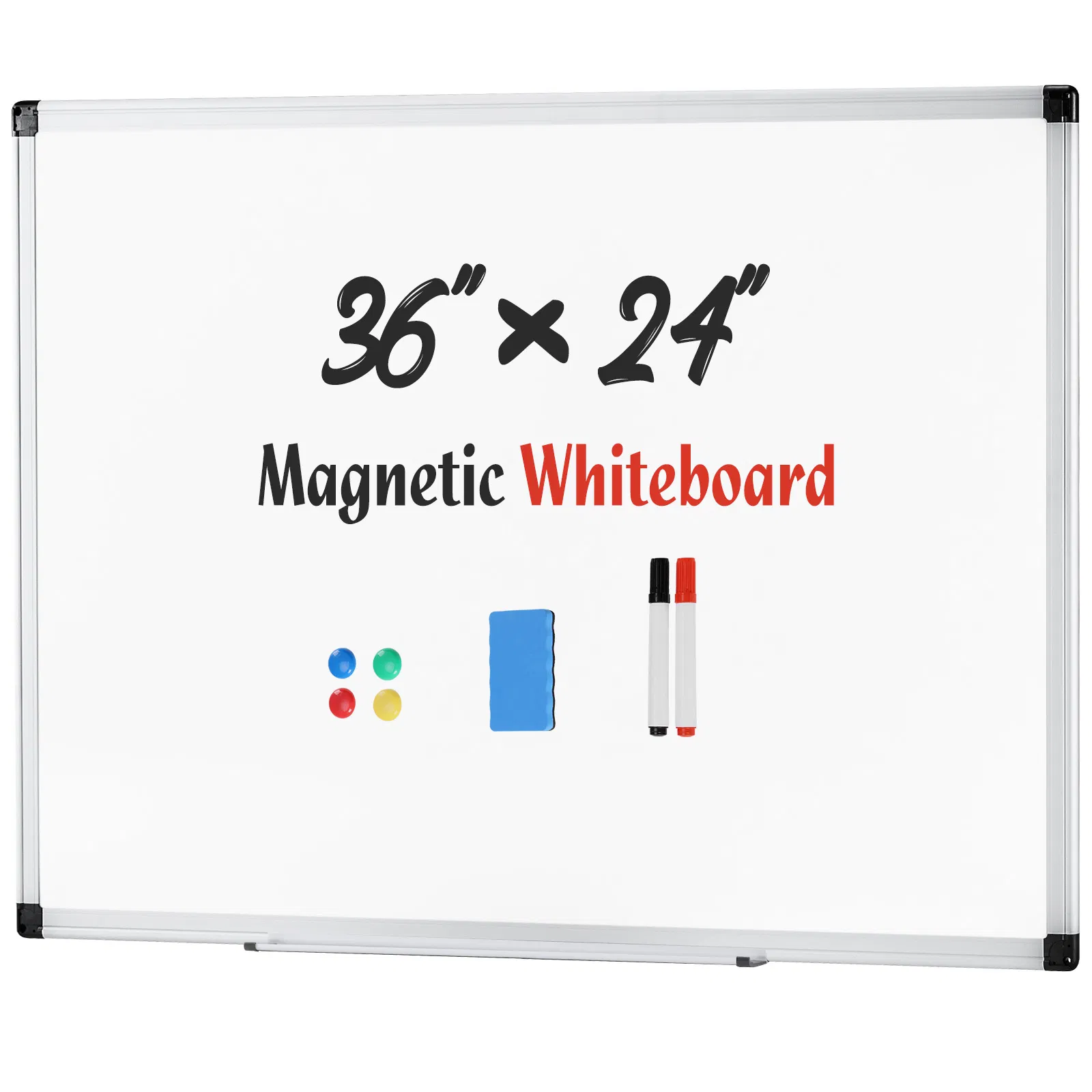 Magnetic Dry Erase Board, 36 X 24 Inches White Board for Home Office School,Sliver…