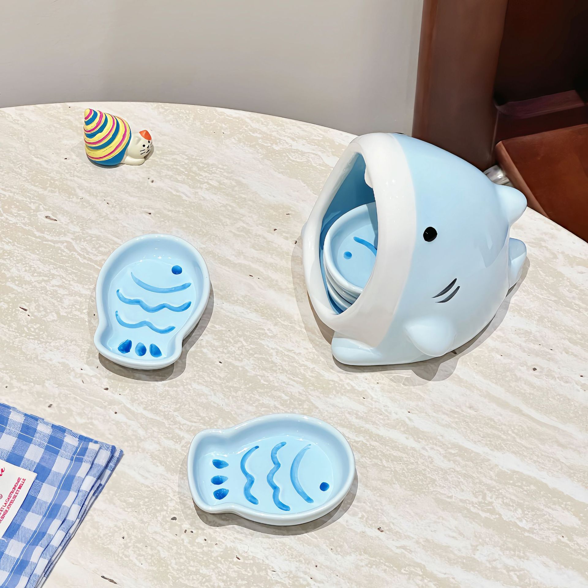 Creative And Cute Shark-Shape Dipping Sauce Dish Set
