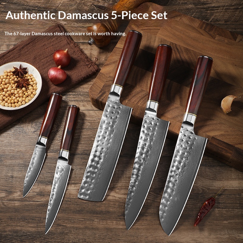 Damascus Steel Chef's Set With Chef's Knife