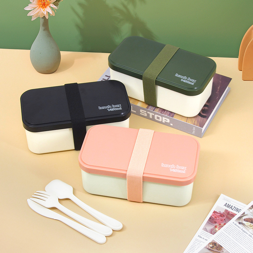 Compartmentalized Double-layer Microwave-safe Plastic Lunch Box