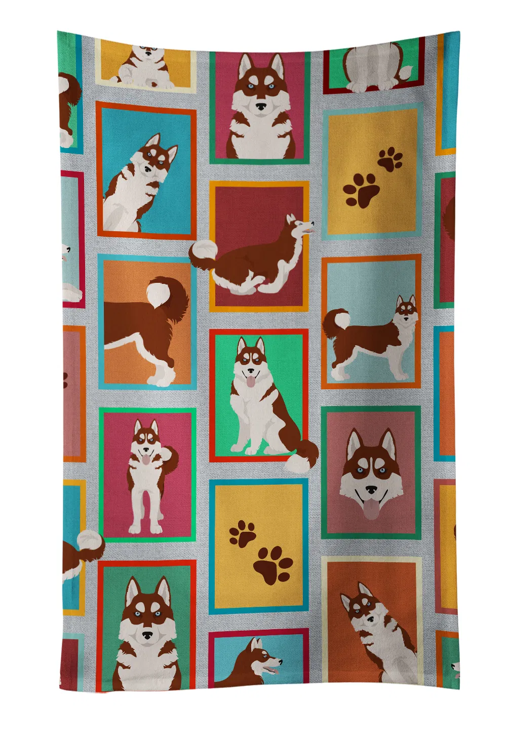 Lots of Red Siberian Husky Kitchen Towel Dish Cloths Guest Hand Towel Decorative Bathroom…
