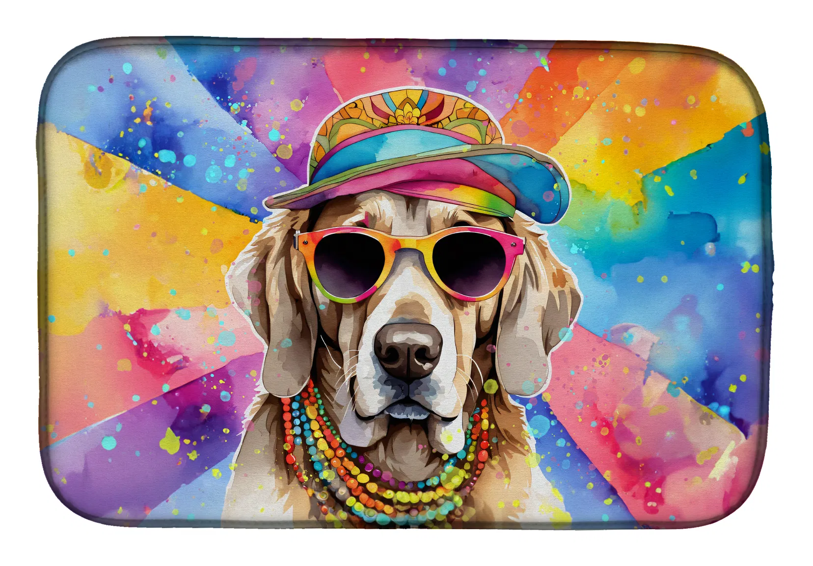 Weimaraner Hippie Dawg Dish Drying Mat Absorbent Dish Drying Mat Pad for Kitchen Counter…