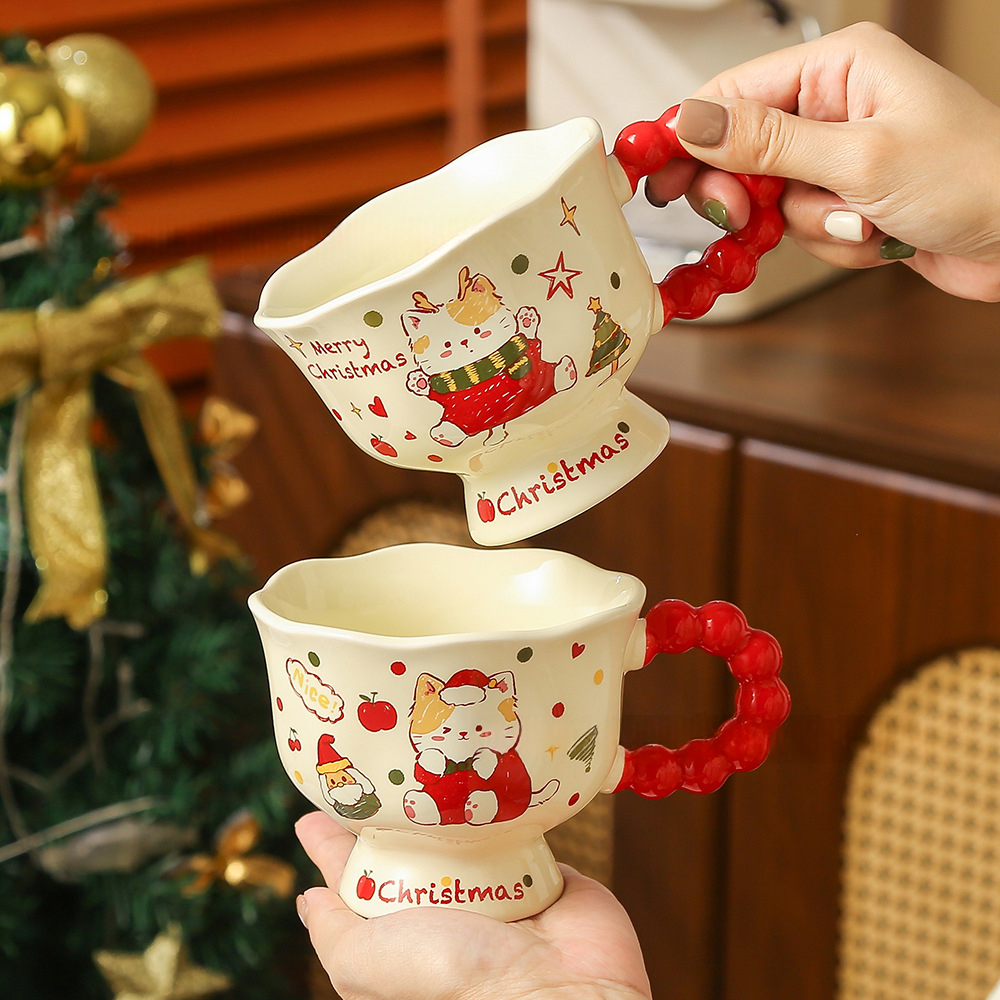 Cartoon Christmas Ceramic Mug For Home Use