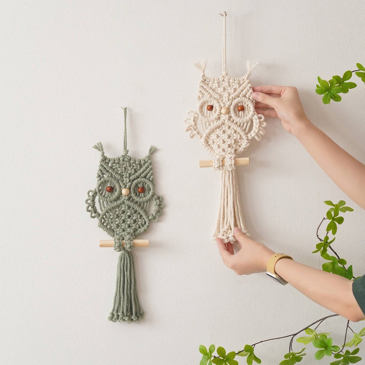 Handwoven Owl Tapestry Wall Hanging For Kids Room