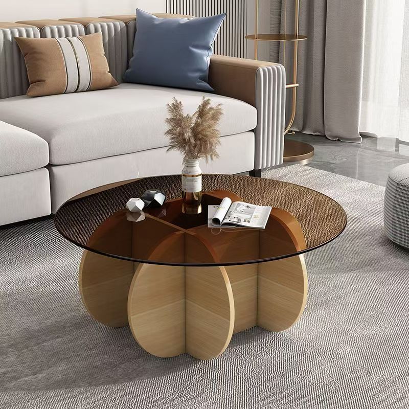 Minimalist Round Table Simple Glass