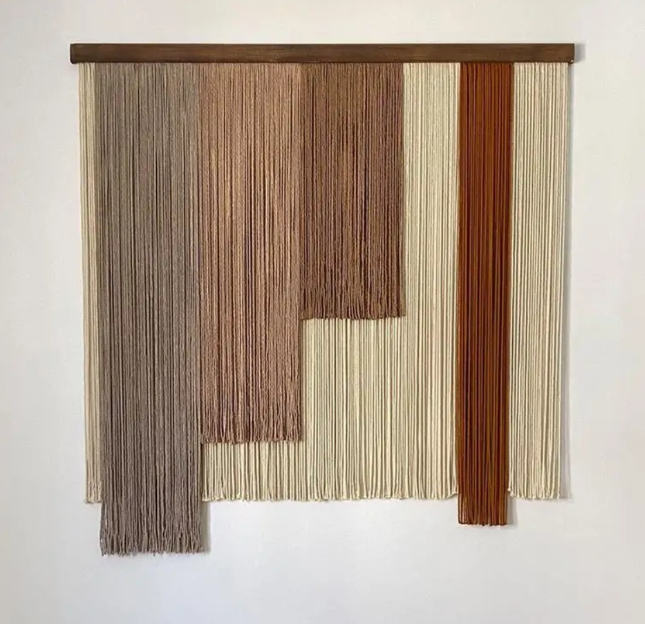 Solid-color Cotton Rope Wall Hanging With Tassels
