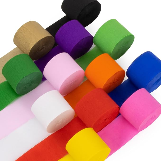12-Roll Party Crepe Paper Streamers 984FT For Halloween, Christmas, Weddings, Baby…