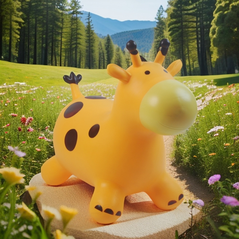 Oversized And Extra-thick Cow-patterned Jumping Horse
