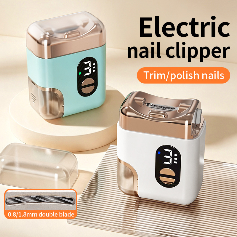 Electric Nail Clipper With LED Light, Portable Rechargeable Dual-Blade Nail Trimmer…