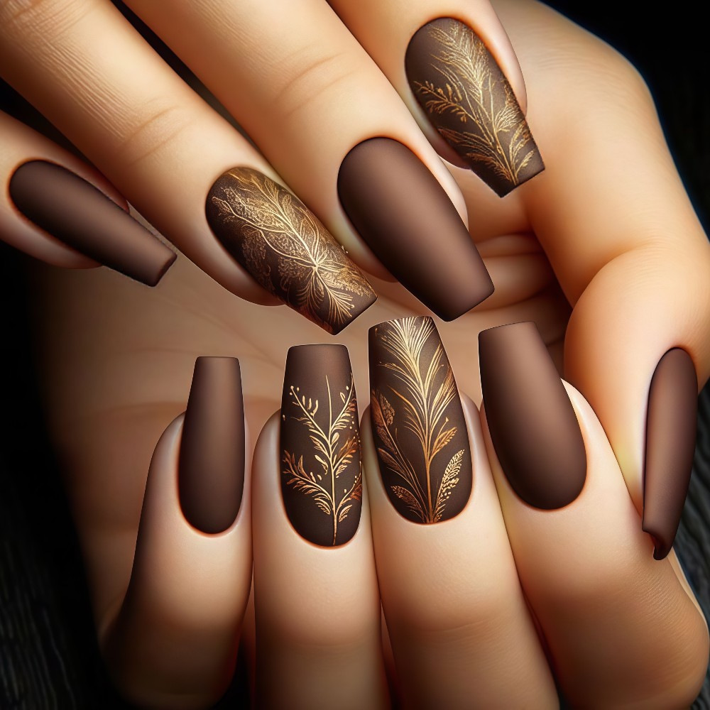 Dark Brown European And American Style Nail Tips