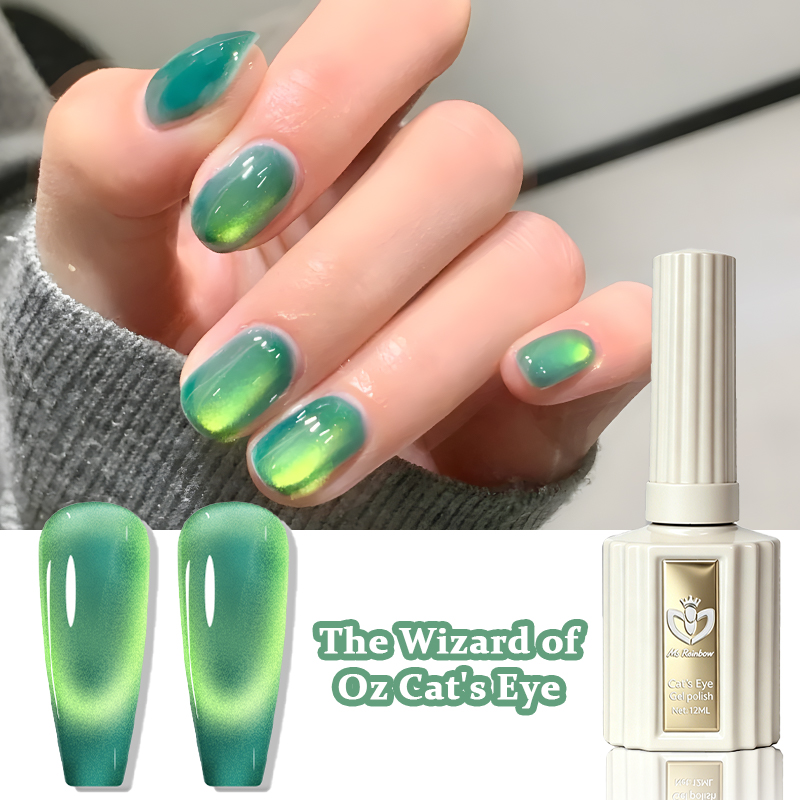 MS RAINBOW The Wizard Of Oz Cat Eye Gel Polish 05, Green Magnetic Nail Gel, 12ML Soak Off…