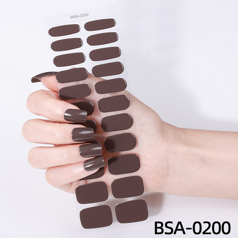 Solid-color Waterproof No-seal Nail Stickers