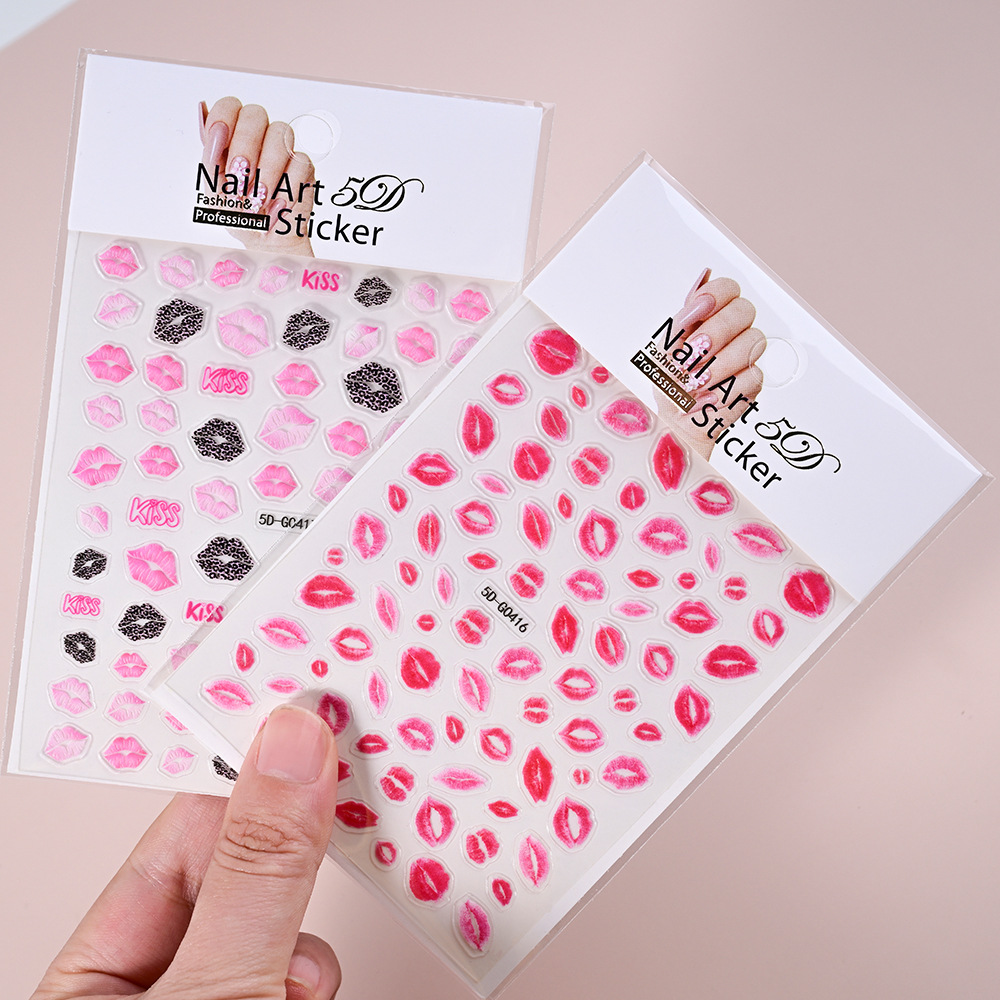5D Embossed Nail Art Stickers