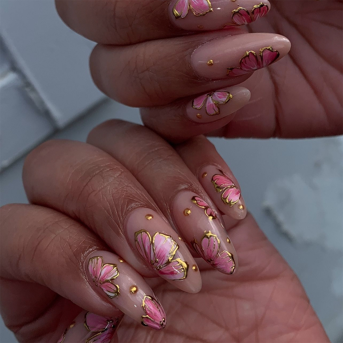 Detachable Short Almond-shaped Nail Tips For Manicure
