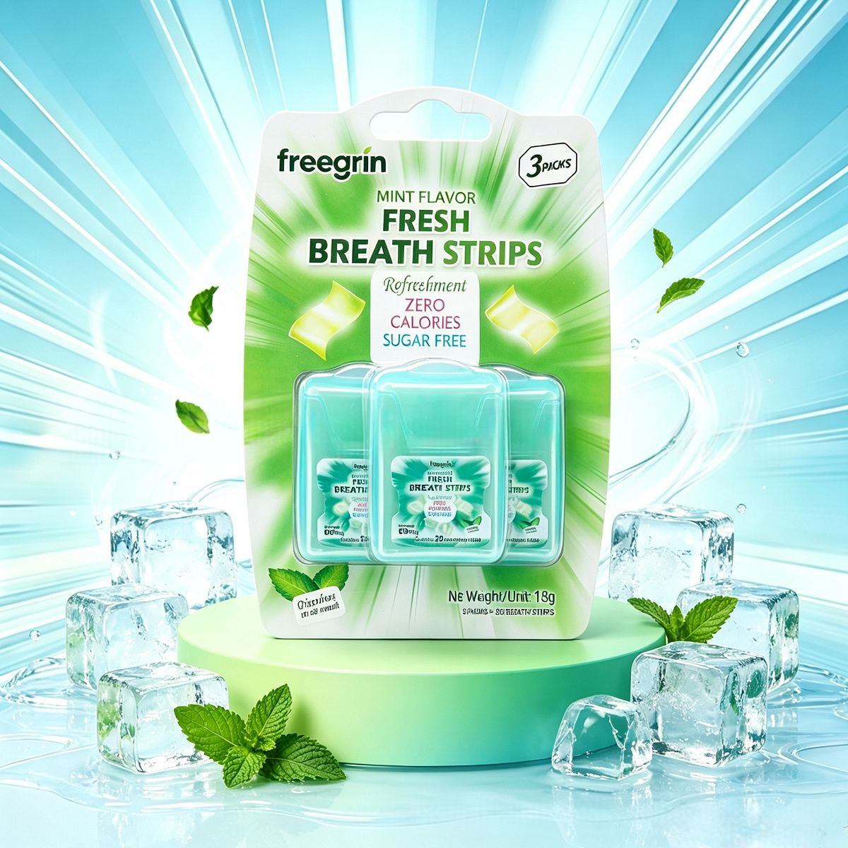 3-count Pack Of Mint Lozengesfreshens Breath Sugar-free And Easy To Carry