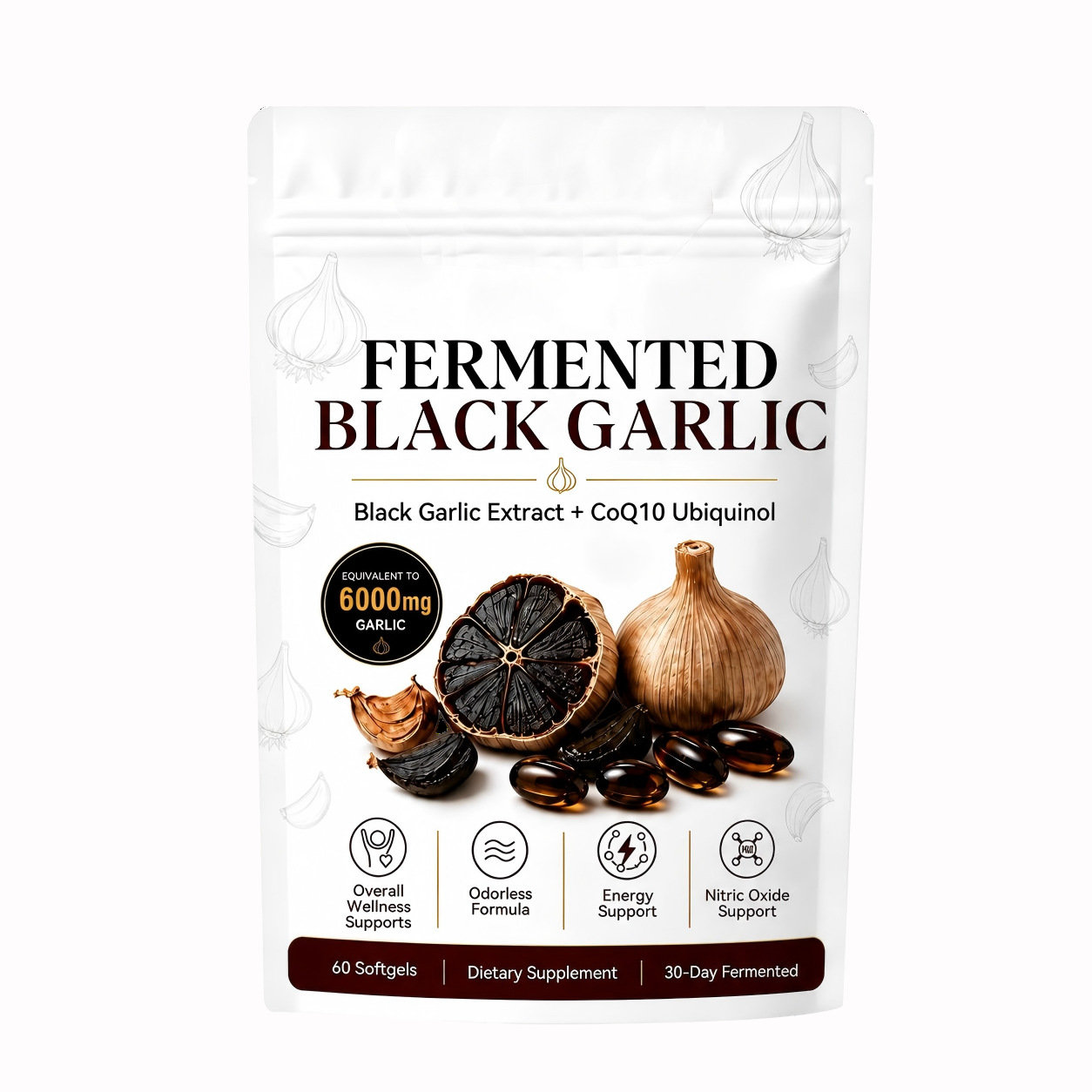 Black Garlic Extract CoQ10 60 Softgel Capsules