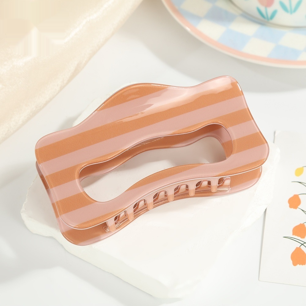 French-style Fashion Striped Acetate Hair Clip Headpiece