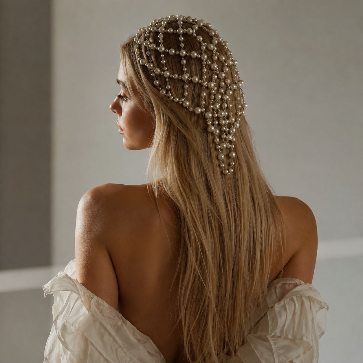 Lace Fairy Hair Chain Pearl HeadpieceAll-Match Accessory For Brides