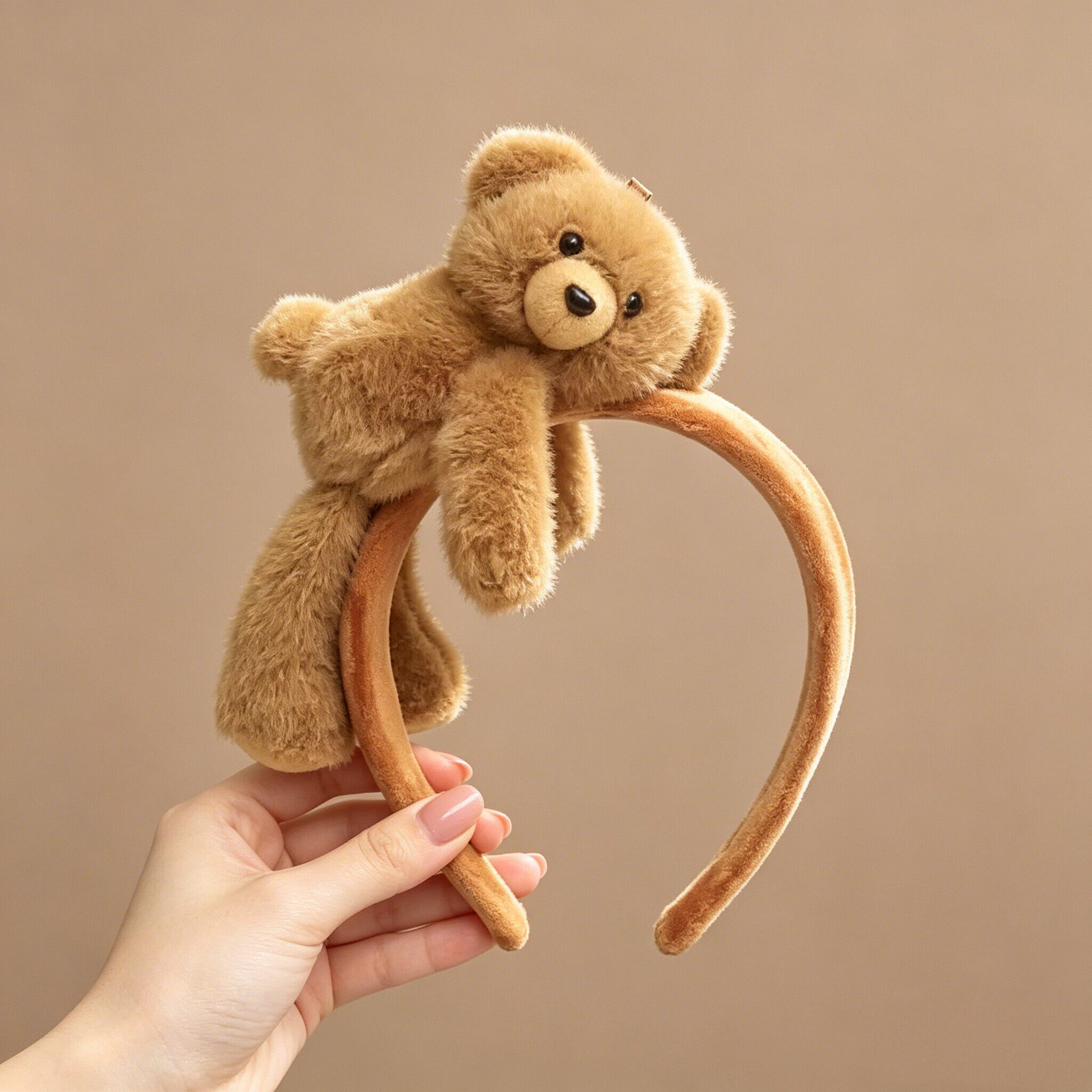 Cute Lying Bear Headband Creative And Fun Plush