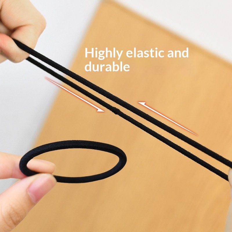 Black High-elasticity Thickened Hair-friendly Simple Hair Tie