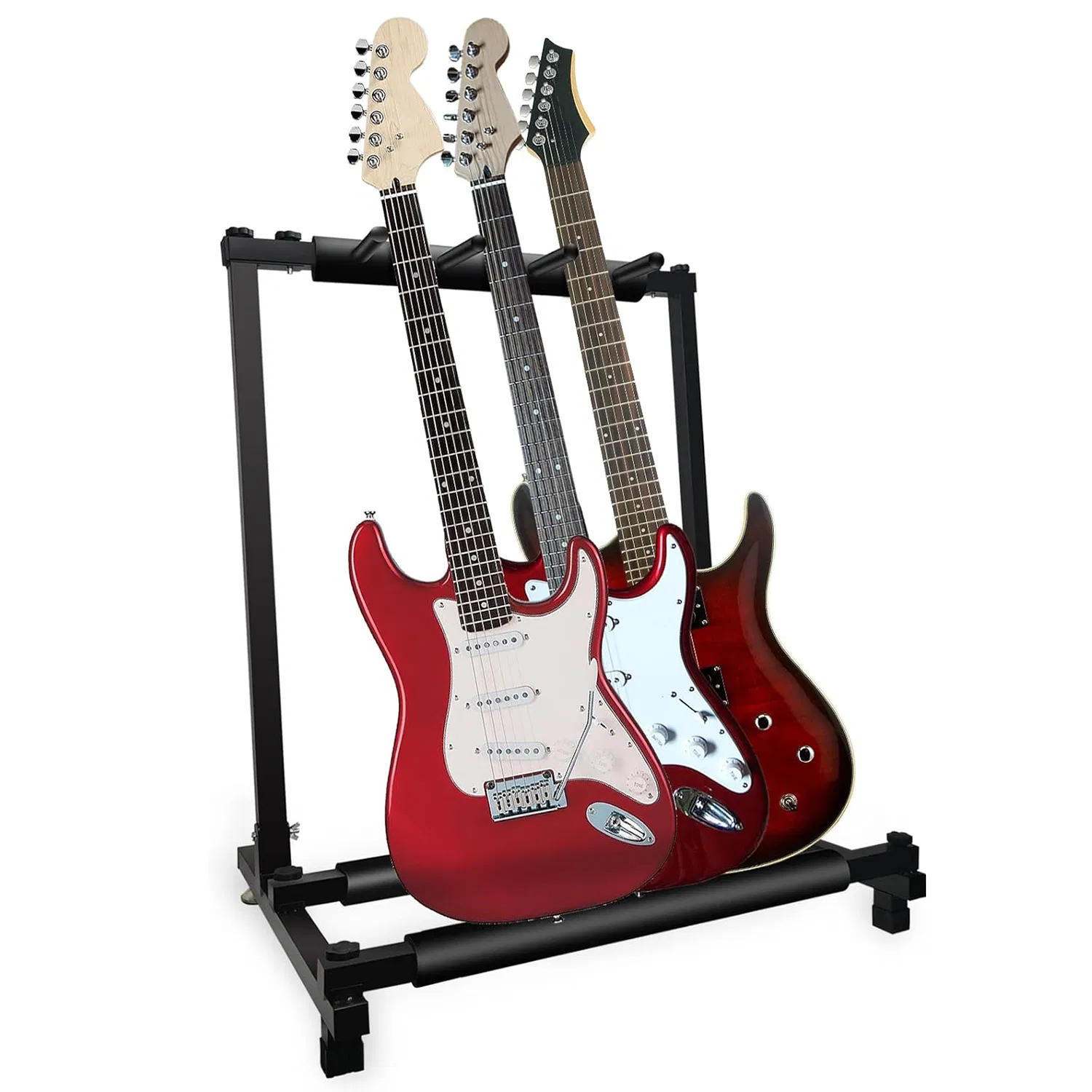 5 Core Guitar Rack 3 Slot Multi Guitar Stand Triple Display Floor Stand Safe Storage…